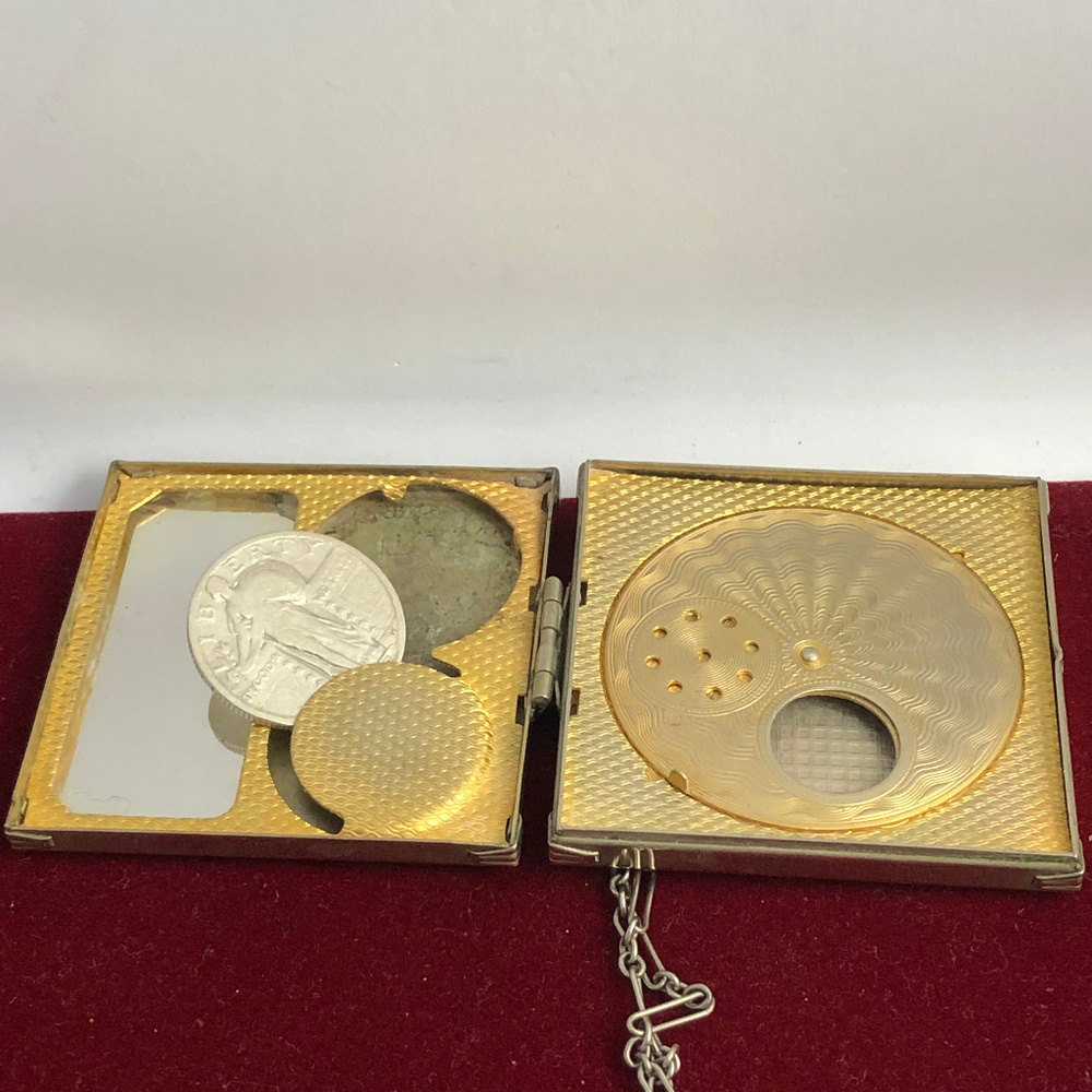 Vintage 1930's Silver Art Deco dance coin compact - Picture 5 of 8